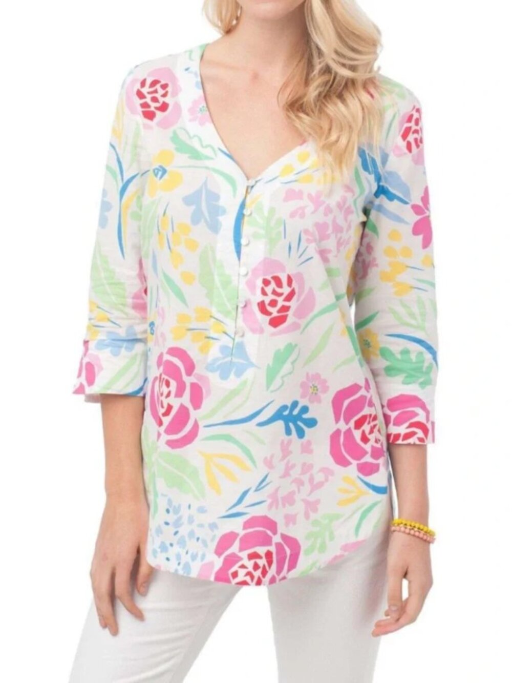 Southern Tide - Floral Cotton Tunic - Medium
